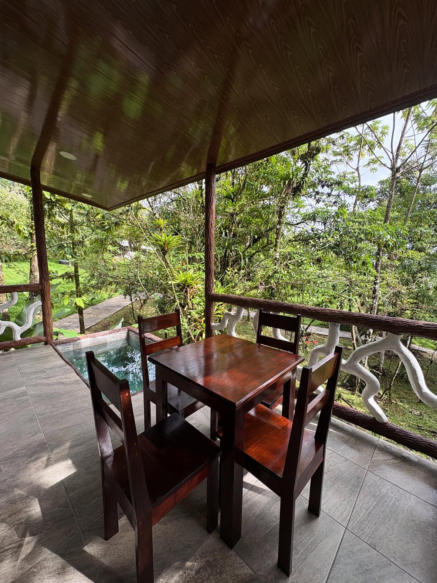 Jungle terrace with dining table